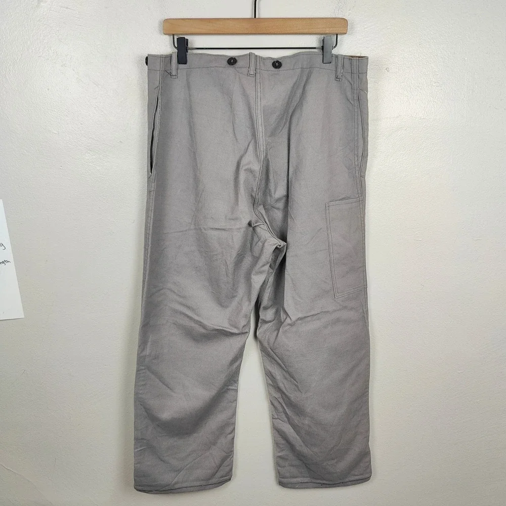 Veb Plastex Delitzsch German Workwear‎ Trousers Mens 52 US 36 Grey Cotton Pants